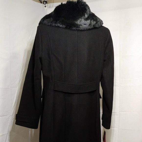 Vince Camuto Medium Wool-Blend Coat, Black, 12 - Picture 5 of 9
